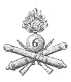 Lo stemma del 6° Reggimento Artiglieria da Fortezza di stanza al Forte Bramafam a fine 800