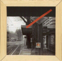 riproduzione di 'tram 10' tecnica mista su tavola