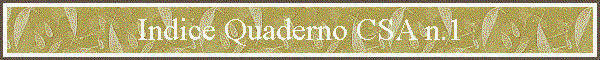 Indice Quaderno CSA n.1